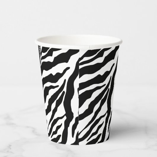 Gobelets En Papier Black& White Zebra Stripes Safari Animal Print  (Droite)
