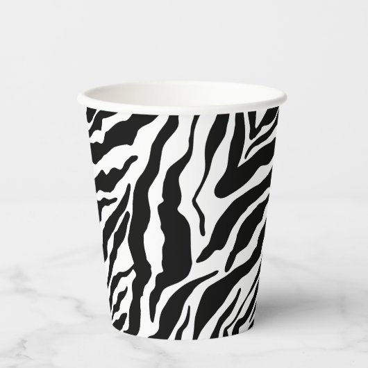 Gobelets En Papier Black& White Zebra Stripes Safari Animal Print  (Recto)