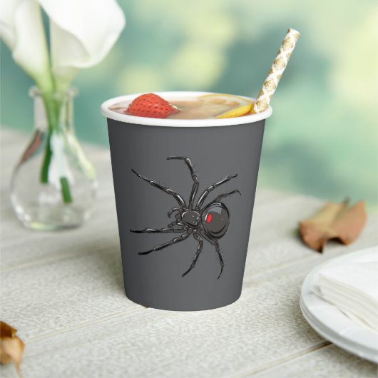 Gobelets En Papier Black Widow Spider Dessin original (Insitu)