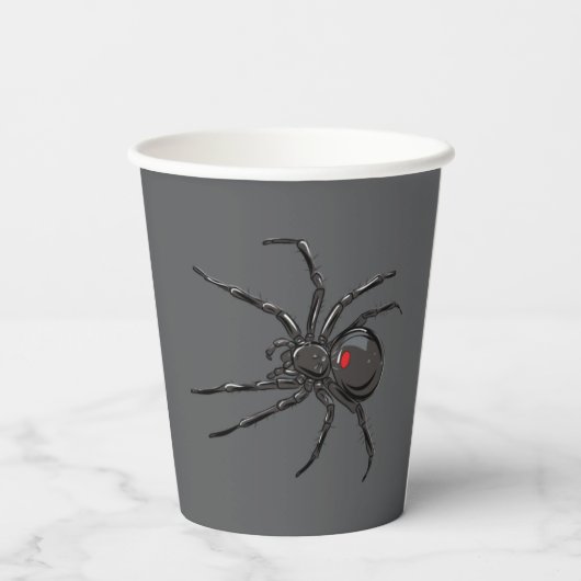 Gobelets En Papier Black Widow Spider Dessin original (Verso)
