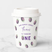 Gobelets En Papier Blackberry d'aquarelle 1er anniversaire (Verso)