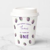 Gobelets En Papier Blackberry d'aquarelle 1er anniversaire (Recto)