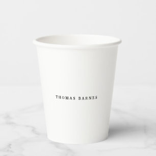 Gobelets En Papier Blanc classique minimaliste sobre élégant