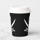 Gobelets En Papier Blanc, Drapeau Pirate Calico Jack, Crâne & Cutlass (Gauche)