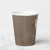 Gobelets En Papier Blanc Floral Neutre Automne 100e anniversaire (Droite)