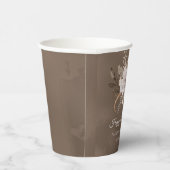 Gobelets En Papier Blanc Floral Neutre Automne 30e anniversaire (Droite)