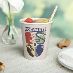 Gobelets En Papier Blason timbré vintage HOGWARTS™