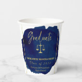 Gobelets En Papier Bleu Abstrait Elegant Law School Graduation (Recto)