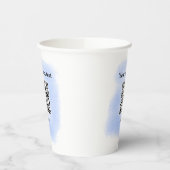 Gobelets En Papier bleu aquarelle QR code scan ajouter texte personna (Gauche)