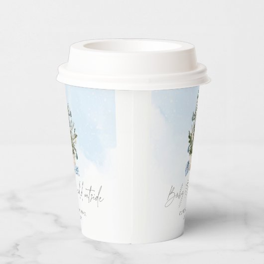 Gobelets En Papier Bleu bébé d'hiver son froid dehors baby shower (Droite)