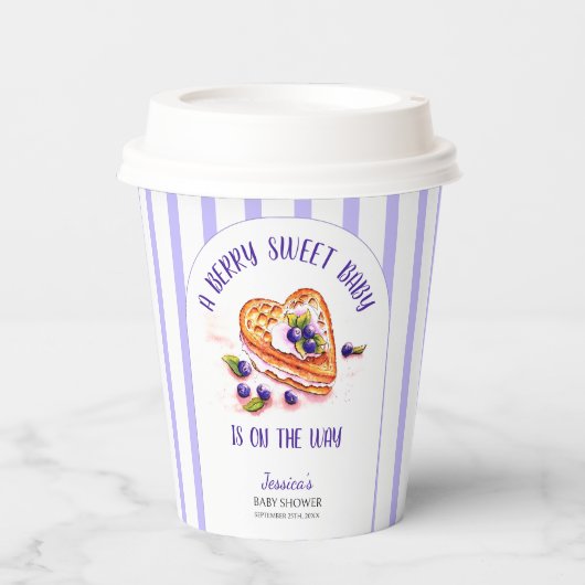 Gobelets En Papier Bleu Berry Sweet Fall Baby shower (Recto)