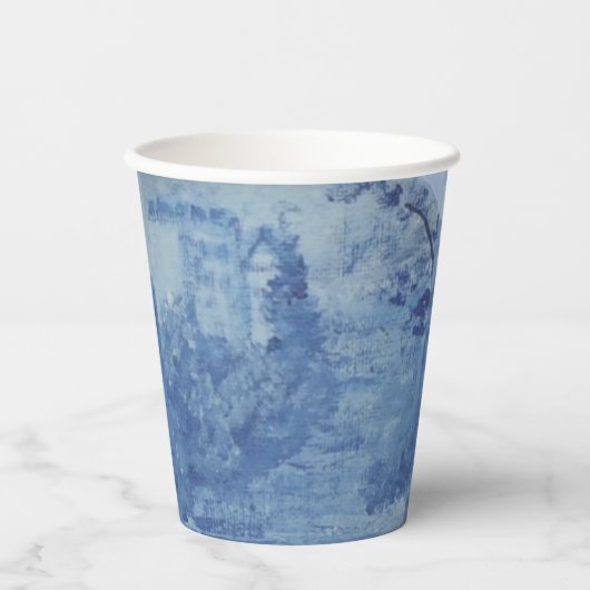 Gobelets En Papier Bleu blanc peint à la main Ginger Jar Jars (Recto)