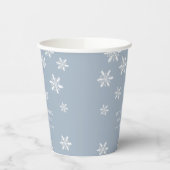 Gobelets En Papier Bleu clair Boho Hiver Snowflake Baby shower (Gauche)