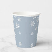 Gobelets En Papier Bleu clair Boho Hiver Snowflake Baby shower (Droite)