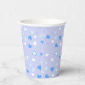 Gobelets En Papier Bleu Coeur mignon (Droite)