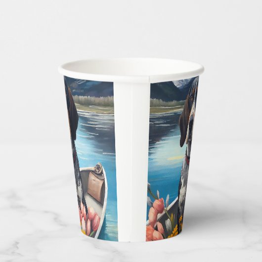 Gobelets En Papier Bleu Coonhound sur une pagaie : une aventure Pitto (Droite)