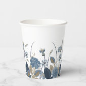 Gobelets En Papier Bleu Dahlias Cornflower (Verso)