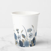 Gobelets En Papier Bleu Dahlias Cornflower (Recto)