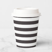 Gobelets En Papier Bleu de la marine Nautique Bleu rayures Nom de fam (Verso)