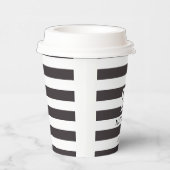 Gobelets En Papier Bleu de la marine Nautique Bleu rayures Nom de fam (Droite)