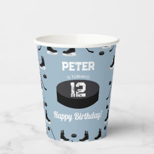Gobelets En Papier Bleu Dusty Bâton de hockey sur glace, Patins Puck