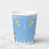 Gobelets En Papier Bleu Elegant Whimsical Winter Snowman Baby shower (Droite)