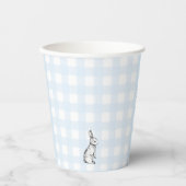 Gobelets En Papier Bleu En vichy lapin Lapin Coupe en papier (Recto)
