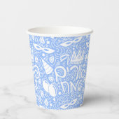 Gobelets en papier bleu et blanc pour Pourim (Verso)