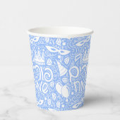 Gobelets en papier bleu et blanc pour Pourim (Droite)