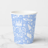 Gobelets en papier bleu et blanc pour Pourim (Recto)