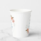 Gobelets En Papier Bleu floral délicat Baby shower tasses en papier (Droite)