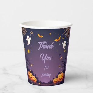 Gobelets En Papier Bleu foncé Petit Boo Halloween Anniversaire Tasse