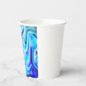 Gobelets En Papier Bleu fondu | Marble Fluid Art (Gauche)