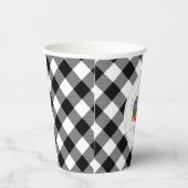 Gobelets En Papier Bleu Gourde Citrouille Plaid Thanksgiving (Droite)