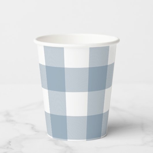 Gobelets En Papier Bleu Gris Chèques Buffalo En vichy Motif Plaid (Verso)
