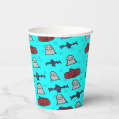 Gobelets En Papier Bleu Halloween Fun Imprimer (Verso)