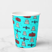 Gobelets En Papier Bleu Halloween Fun Imprimer (Recto)