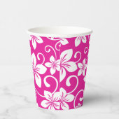 GOBELETS EN PAPIER BLEU HAWAI (ROSE CHAUD) (Droite)