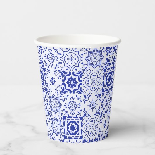 Gobelets En Papier Bleu Italien Fête de Mariage au Citron Principalem (Verso)