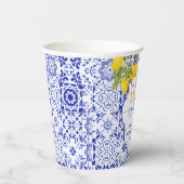 Gobelets En Papier Bleu Italien Fête de Mariage au Citron Principalem (Droite)