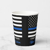 Gobelets En Papier Bleu Léger Drapeau Police Graduation Party (Droite)