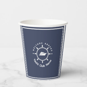 Gobelets En Papier Bleu Marine Ancre nautique club bateau marina