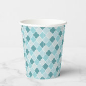 Gobelets En Papier Bleu Marocain Trellis, Lattes, Quatrefoil (Droite)