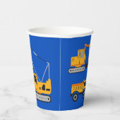 Gobelets En Papier Bleu mignon Construction pour enfants Anniversaire (Droite)