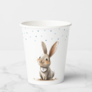 Gobelets En Papier Bleu mignon Joyeux Lapin Anniversaire