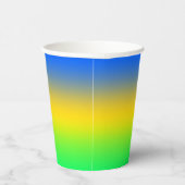 Gobelets En Papier Bleu néon, jaune, dégradé vert, ombre. (Droite)