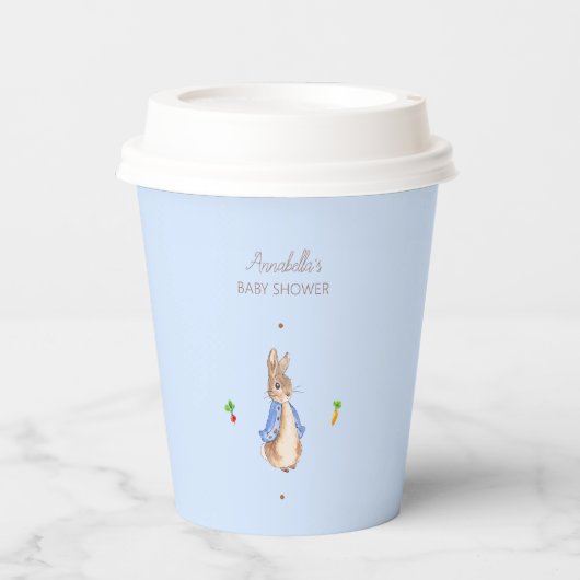 Gobelets En Papier Bleu Pierre le lapin (Recto)