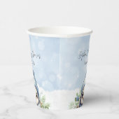 Gobelets En Papier Bleu Pingin Baby shower de neige d'hiver (Droite)