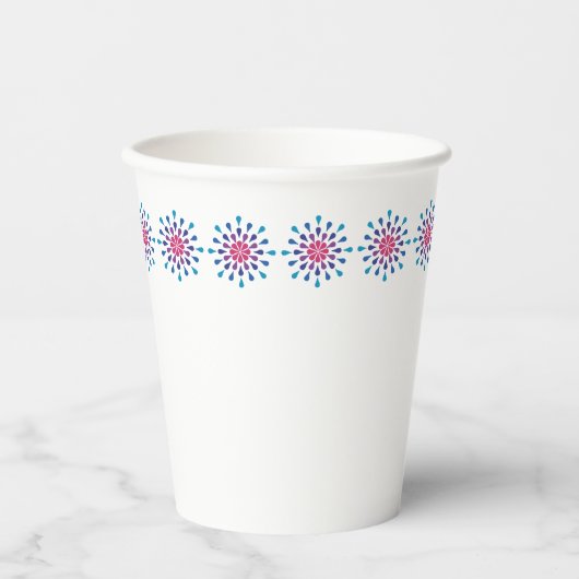 Gobelets En Papier Bleu, pourpre et rose (Recto)