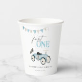 Gobelets En Papier Bleu Retro Voiture Anniversaire Coupes en papier